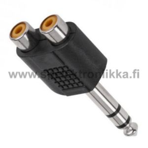2 X RCA Naaras 6 3mm Stereoplugi Adapteri SP Elektroniikka