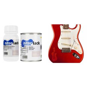NitorLACK NitorPOL polyurethane paint trans candy apple red - 500ml can + 250ml hardener