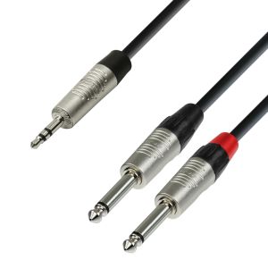 Audiokaapeli REAN 3.5mm stereoplugi + 2 x 6.3mm monoplugi - 1.5m