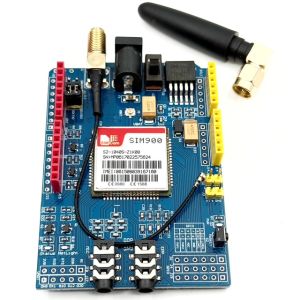 SIM900 GPRS/GSM -moduuli antennilla
