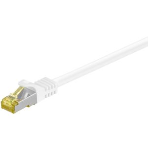 CAT7 kaapeli verkkokaapeli RJ-45, 0.5m suora latch protect SFTP valkoinen