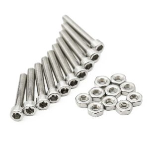 Koneruuvi + mutterisetti M3 x 20 mm, 10 kpl, rosteri
