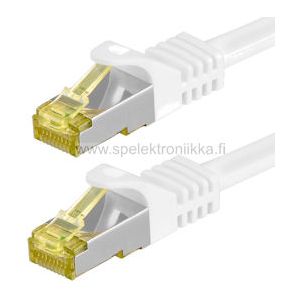 CAT7 kaapeli verkkokaapeli RJ-45, 1.5m suora latch protect SFTP valkoinen