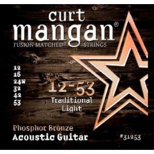 Curt Mangan 12-53 Phosphor Bronze Traditional Light - Teräskielisen akustisen kielisetti
