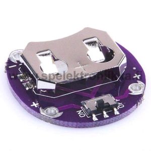 CR2032 LilyPad Coin Cell Battery Holder Switched e-tekstiili kokeiluihin