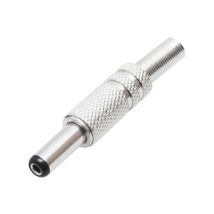 DC pistoke -liitin metallia DC plugi 2.1 mm / 5.5 mm / kärkiosa 14 mm