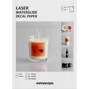Siirtokuvakalvo Laser Waterslide Decal A4, 3 kpl, Thin 8~10um, Clear