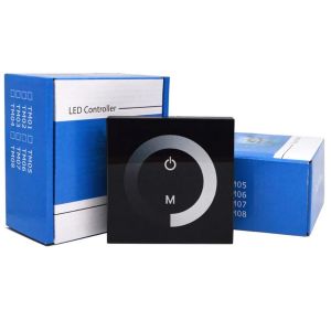 Yksivärisen 12V LED nauhan himmennin, seinäasennus, musta