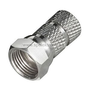 F -liitin, kierrettävä nikkelöity kupari ammattilaatua 6.4 - 6.5 mm kaapelille