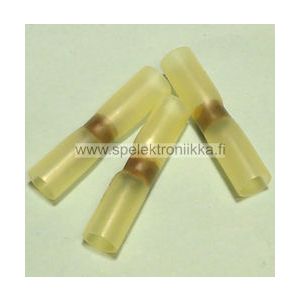 Jatkoliitin tinalla kutistemuovijatko tinalla 2:1 kutistuvuus 3 - 6mm kaapelille keltainen 1 kpl