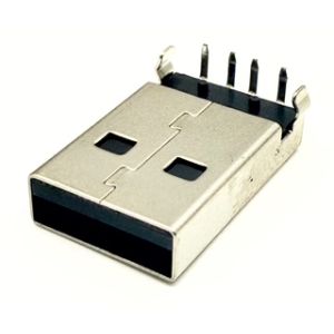 USB A -uros, kulma piirilevylle litteä