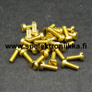 Messinkiruuvi koneruuvi 3 x 8 mm talttaura 1 kpl