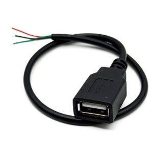 USB A naaras vapaat johdonpäät pituus n. 28 - 30 cm