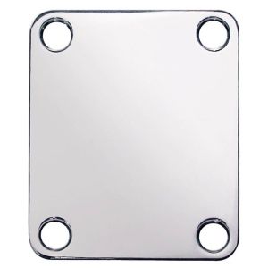 Neck mounting plate, 64 x 51mm, rectangular, chrome