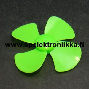 4 lapainen tuulettimen potkuri tuulivoimalle n. 57 mm sopii 2mm akselille Fluoresoiva vihreä