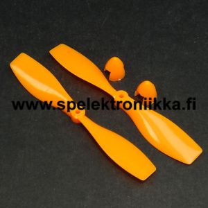 Potkurit potkuripari 2 lapainen oranssi fluoresoiva 75 mm 2 mm akseliin