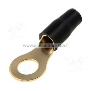 Rengasliitin musta n. 8.4 mm reikä, kullattu n. 6 m2 kaapelille