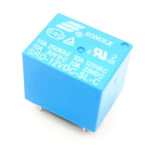Rele 12V / 10A  1 x vaihto, kela n. 400 ohm (Re120516)