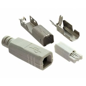USB B liitin koottava malli muovikuori mukana