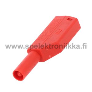 Turvabanaanipistoke 2.5mm kaapelille eristetty uros 4mm punainen