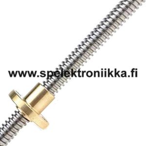 T8 johtoruuvi tapetsikierretanko 8 mm / 800 mm nousu 4 mm + T8 mutteri