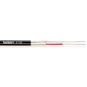 Tasker C117 mikrofoni/kuulokekaapeli, 2 x 0.08 mm + suoja, litteä, OFC