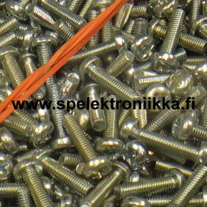Koneruuvi metallia ristipääkanta 3 x 12 mm, 10kpl