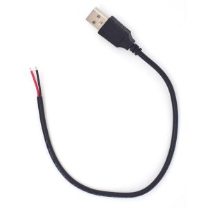 USB A uros vapaat johdonpäät pituus n. 28 - 30 cm