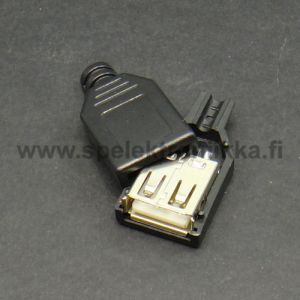 USB A naaras johtoon, juotettava