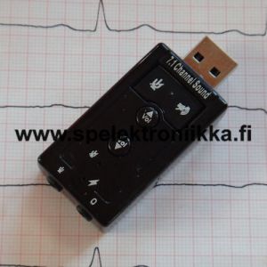 USB äänikortti 7.1 mikrofoni ja kuulokeliitännät Plug'n Play