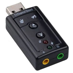 USB äänikortti 7.1 mikrofoni ja kuulokeliitännät Plug'n Play