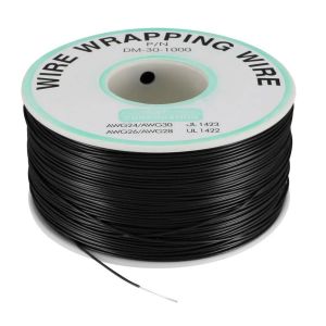 Räppilanka 30AWG, musta, 250m rulla