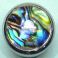 Abalone koristeltu half dome nuppi ABAHD18CR, kromi
