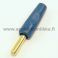 Banana connector 4mm male BL1 gold blue