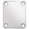 Neck mounting plate, 64 x 51mm, rectangular, chrome