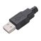 USB A uros liitin nopeasti  koottava malli musta muovikuori juotettava