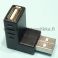 USB -kulma-adapteri USB A uros / USB A naaras
