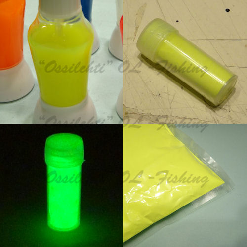 Glow powder for lure making ice jig making yellow afterglow TFH